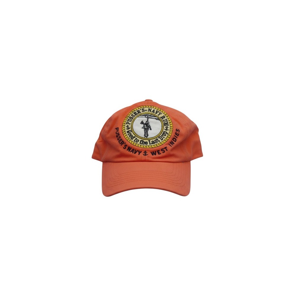Pusser's Navy Rum Hat Unisex 58 Orange West Indies Embroidered Logo Baseball Cap